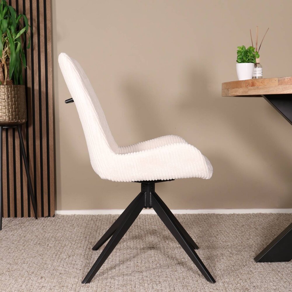 Eetkamerstoel draaibaar Marloes gebroken wit draaibare eetstoel Eetkamerstoel draaibaar Marloes gebroken wit draaibare eetstoel