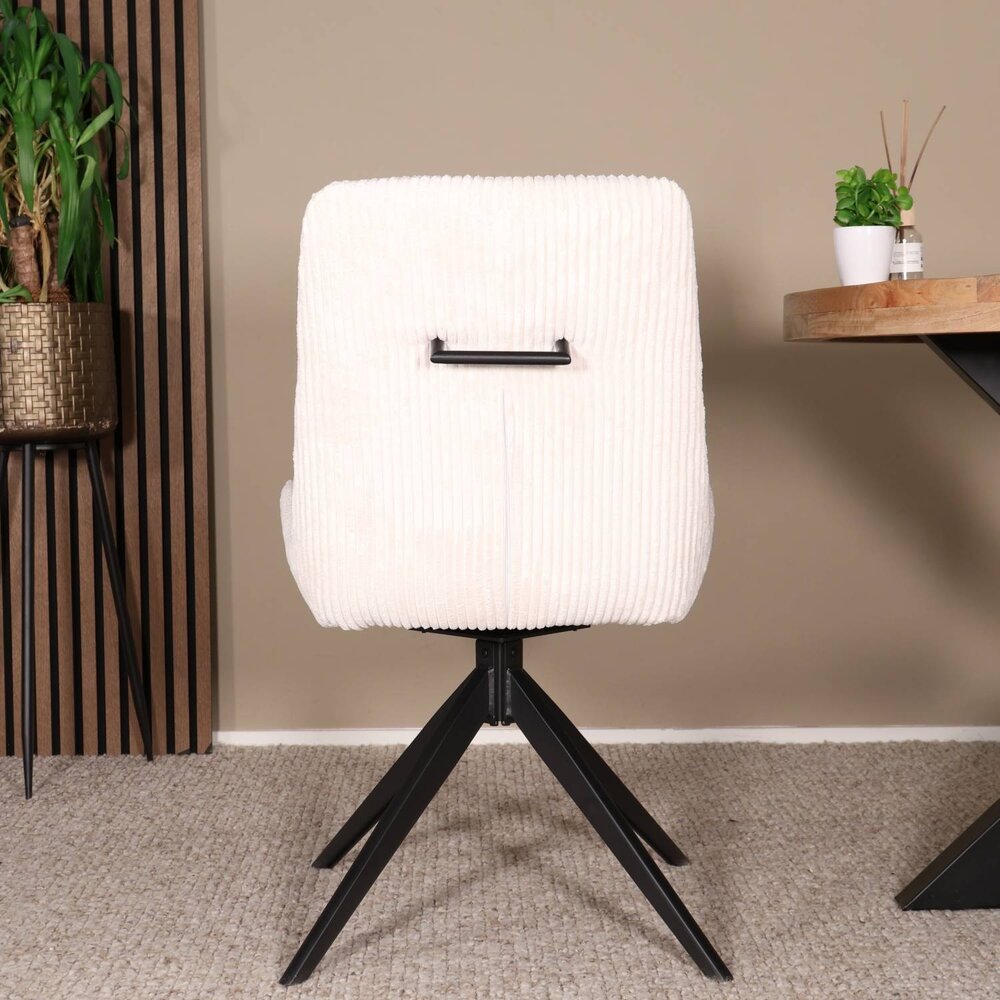 Eetkamerstoel draaibaar Marloes gebroken wit draaibare eetstoel Eetkamerstoel draaibaar Marloes gebroken wit draaibare eetstoel