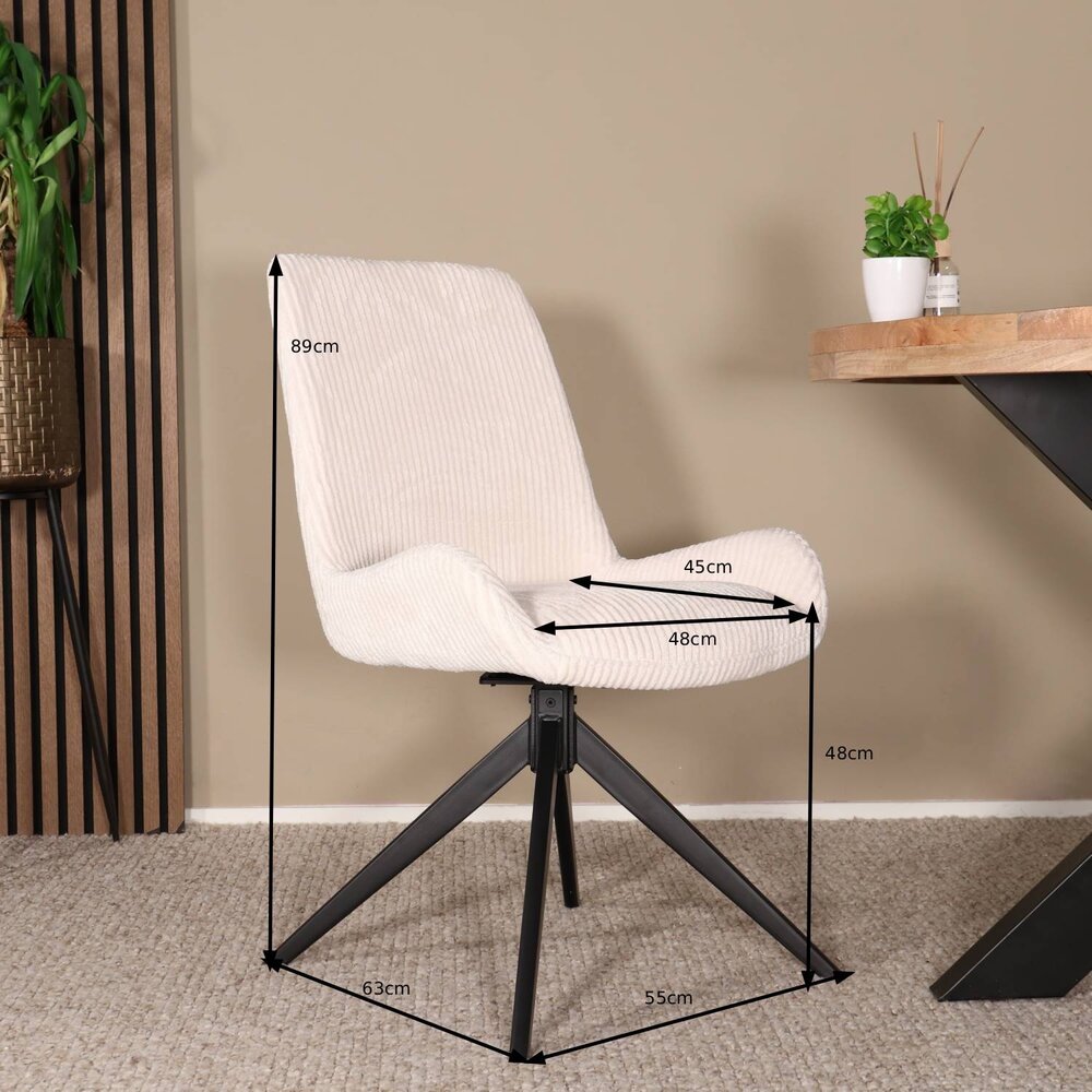 Eetkamerstoel draaibaar Marloes gebroken wit draaibare eetstoel Eetkamerstoel draaibaar Marloes gebroken wit draaibare eetstoel