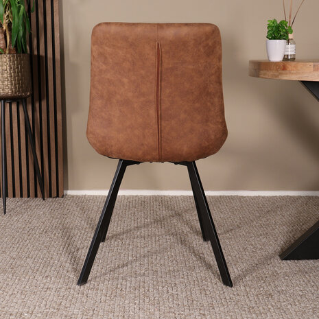 Lizzely Garden & Living Eetkamerstoel Susta cognac microvezel eetstoel Lizzely Garden & Living Eetkamerstoel Susta cognac microvezel eetstoel