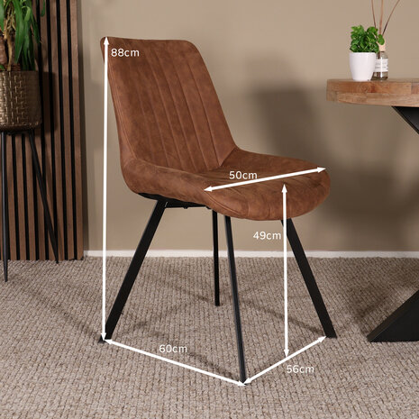 Lizzely Garden & Living Eetkamerstoel Susta cognac microvezel eetstoel Lizzely Garden & Living Eetkamerstoel Susta cognac microvezel eetstoel
