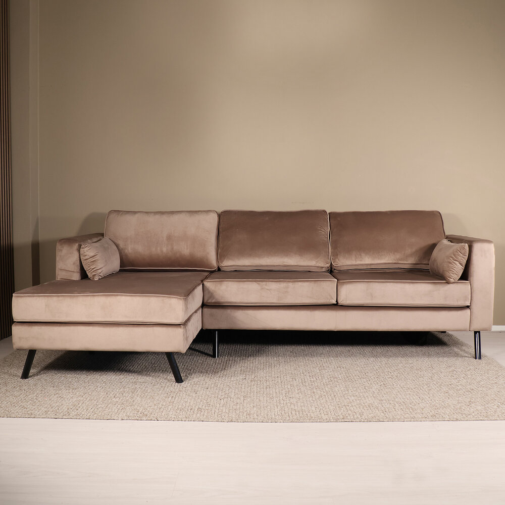Hoekbank Hilde 270cm taupe velvet links