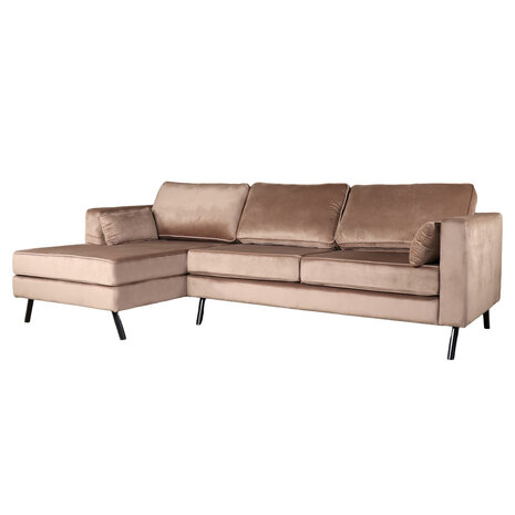 Lizzely Garden & Living Hoekbank Hilde 270cm taupe velvet links