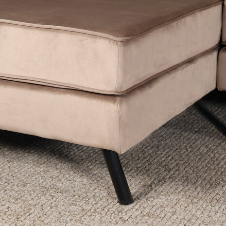 Lizzely Garden & Living Hoekbank Hilde 270cm taupe velvet links