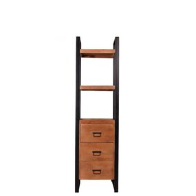 Lizzely Garden & Living Boekenkast mangohout Blizy kast industrieel 200cm hoog massief hout mango wandkast