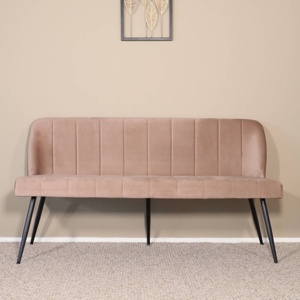 Eetkamerbank 160cm Sally velvet champagne bank Eetkamerbank 160cm Sally velvet champagne bank