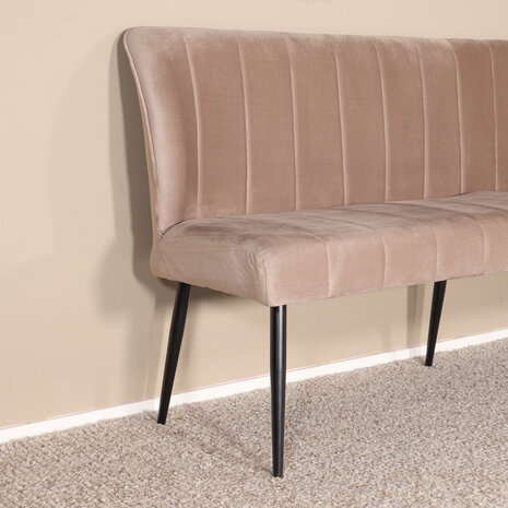 Lizzely Garden & Living Eetkamerbank 200cm Sally velvet champagne bank Lizzely Garden & Living Eetkamerbank 200cm Sally velvet champagne bank