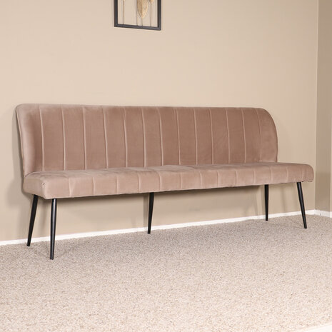 Lizzely Garden & Living Eetkamerbank 200cm Sally velvet champagne bank Lizzely Garden & Living Eetkamerbank 200cm Sally velvet champagne bank