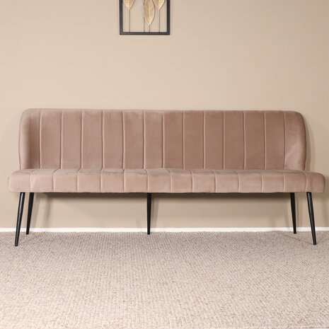 Lizzely Garden & Living Eetkamerbank 200cm Sally velvet champagne bank Lizzely Garden & Living Eetkamerbank 200cm Sally velvet champagne bank