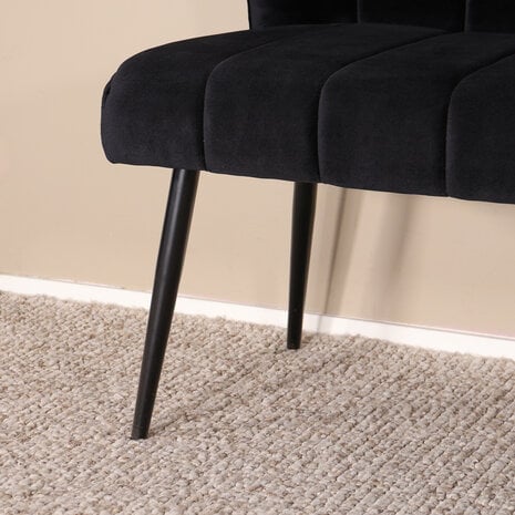 Lizzely Garden & Living Eetkamerbank 200cm Sally velvet zwart bank Lizzely Garden & Living Eetkamerbank 200cm Sally velvet zwart bank