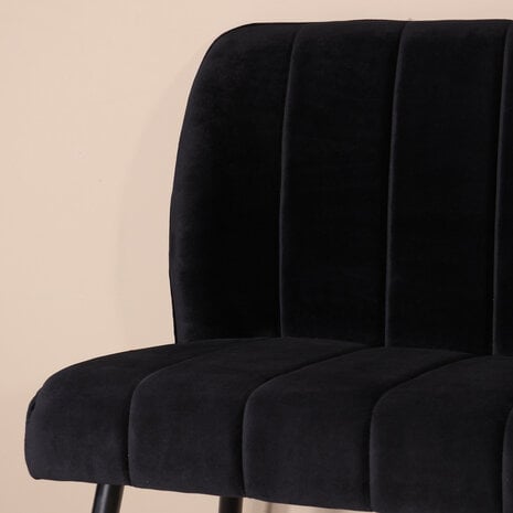 Lizzely Garden & Living Eetkamerbank 200cm Sally velvet zwart bank Lizzely Garden & Living Eetkamerbank 200cm Sally velvet zwart bank