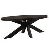 Lizzely Garden & Living Salontafel ovaal melamine zwart Denzel 120cm Lizzely Garden & Living Salontafel ovaal melamine zwart Denzel 120cm