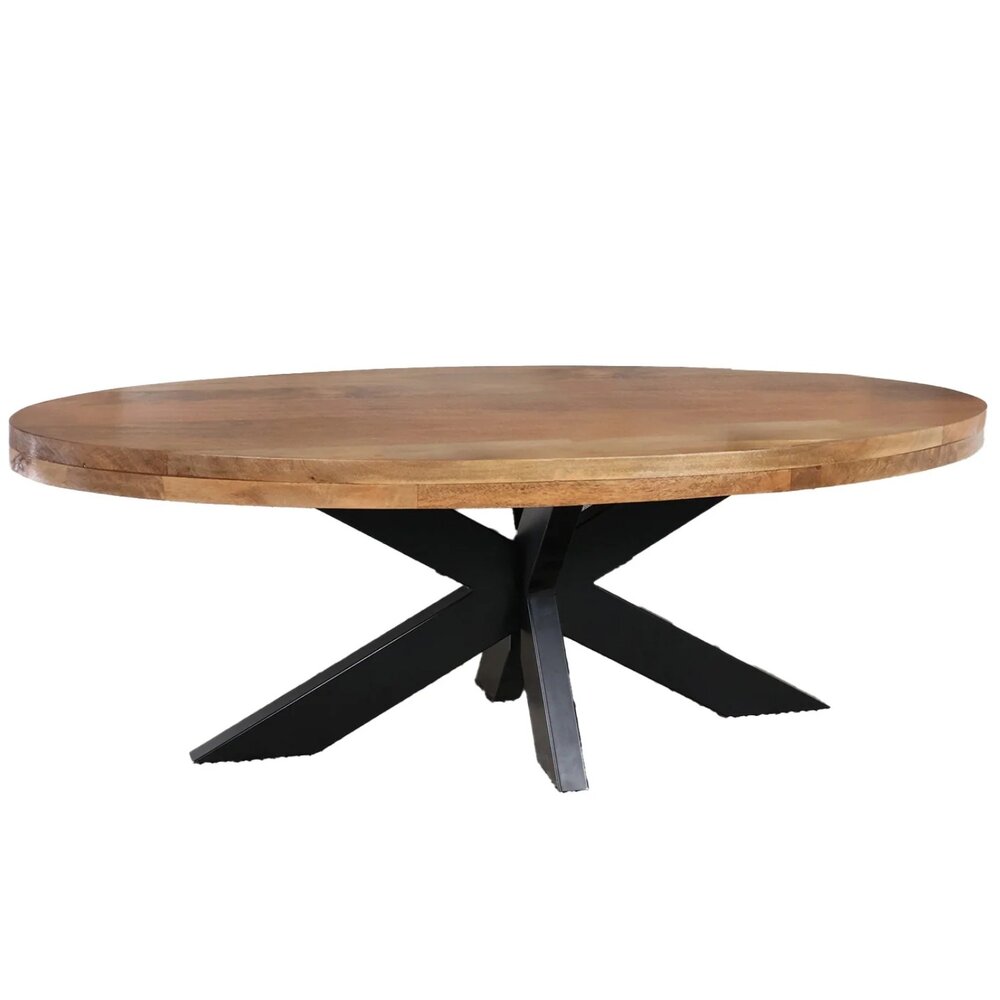 Salontafel ovaal mangohout 130cm Jimmy lichtbruin Salontafel ovaal mangohout 130cm Jimmy lichtbruin