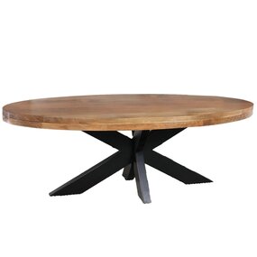 Lizzely Garden & Living Salontafel ovaal mangohout 130cm Jimmy lichtbruin