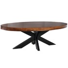 Salontafel ovaal mangohout 130cm Jimmy bruin Salontafel ovaal mangohout 130cm Jimmy bruin