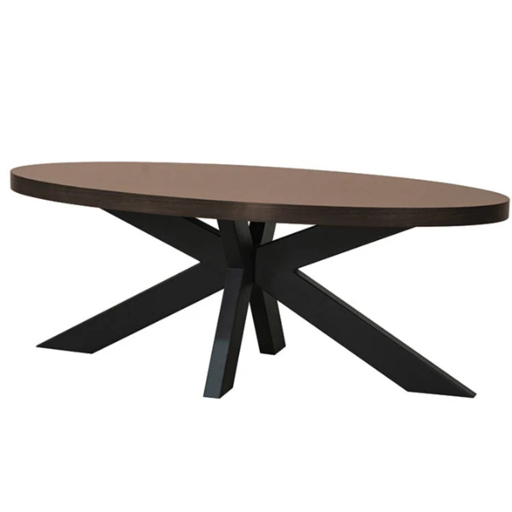 Salontafel ovaal melamine donker walnoot Denzel 120cm