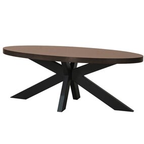 Lizzely Garden & Living Salontafel ovaal melamine donker walnoot Denzel 120cm Lizzely Garden & Living Salontafel ovaal melamine donker walnoot Denzel 120cm