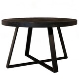 Lizzely Garden & Living Salontafel rond mangohout Teun zwart side table industrieel bijzettafel mango hout