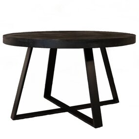 Lizzely Garden & Living Salontafel rond mangohout Teun zwart side table industrieel bijzettafel mango hout