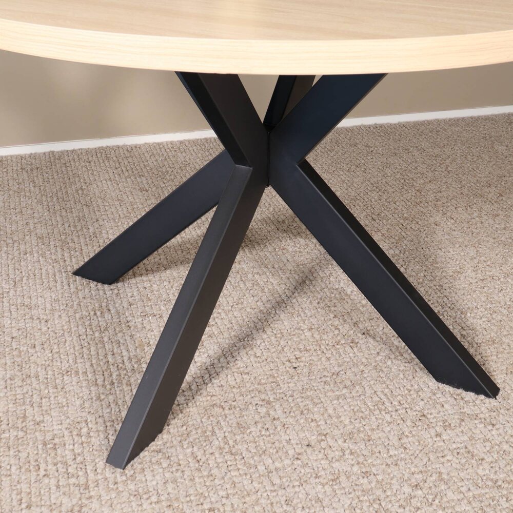 Eettafel rond melamine 120cm Sanne lichtbruin ronde tafel