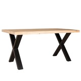 Lizzely Garden & Living Eettafel rechthoekig mangohout Xavier lichtbruin 160cm duurzaam tafel met X-poot mango langwerpige eetkamertafel hout Lizzely Garden & Living Eettafel rechthoekig mangohout Xavier lichtbruin 160cm duurzaam tafel met X-poot mango langwerpige eetkamertafel hout