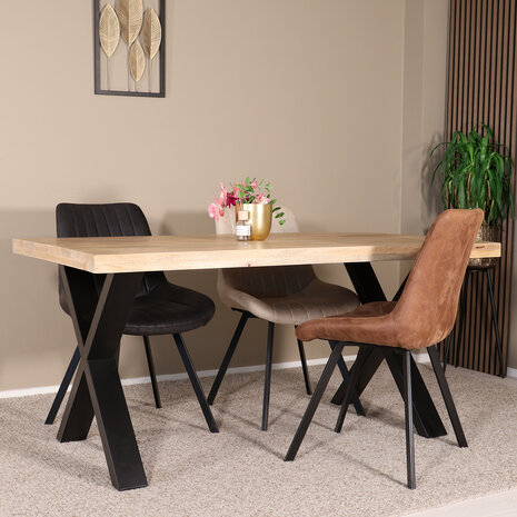 Lizzely Garden & Living Eettafel rechthoekig mangohout Xavier lichtbruin 160cm duurzaam tafel met X-poot mango langwerpige eetkamertafel hout Lizzely Garden & Living Eettafel rechthoekig mangohout Xavier lichtbruin 160cm duurzaam tafel met X-poot mango langwerpige eetkamertafel hout