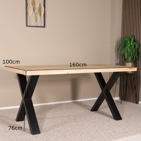 Lizzely Garden & Living Eettafel rechthoekig mangohout Xavier lichtbruin 160cm duurzaam tafel met X-poot mango langwerpige eetkamertafel hout Lizzely Garden & Living Eettafel rechthoekig mangohout Xavier lichtbruin 160cm duurzaam tafel met X-poot mango langwerpige eetkamertafel hout