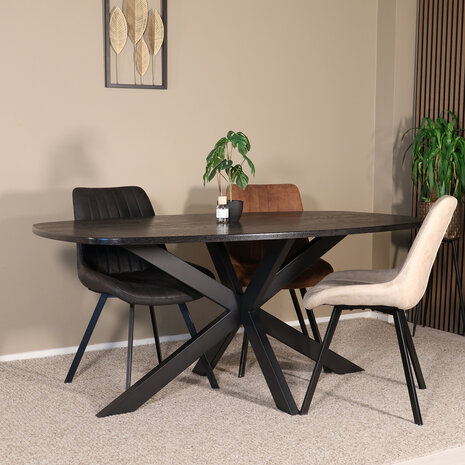 Lizzely Garden & Living Eettafel Deens ovaal 180cm zwart Hero ovale eettafel Lizzely Garden & Living Eettafel Deens ovaal 180cm zwart Hero ovale eettafel