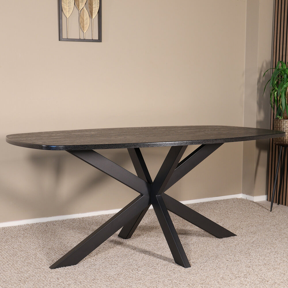Eettafel Deens ovaal 180cm zwart Hero ovale eettafel Eettafel Deens ovaal 180cm zwart Hero ovale eettafel