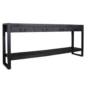 Lizzely Garden & Living Bijzettafel 180cm mangohout Vera zwart Lizzely Garden & Living Bijzettafel 180cm mangohout Vera zwart