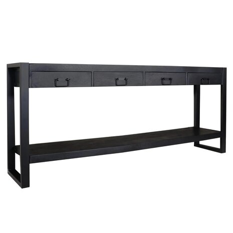 Lizzely Garden & Living Bijzettafel 180cm mangohout Vera zwart Lizzely Garden & Living Bijzettafel 180cm mangohout Vera zwart