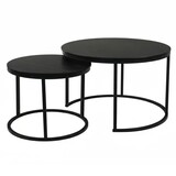 Lizzely Garden & Living Salontafel rond 2delig marmerlook Bero zwart side table steen bijzettafel Lizzely Garden & Living Salontafel rond 2delig marmerlook Bero zwart side table steen bijzettafel