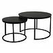 Lizzely Garden & Living Salontafel rond 2delig marmerlook Bero zwart side table steen bijzettafel
