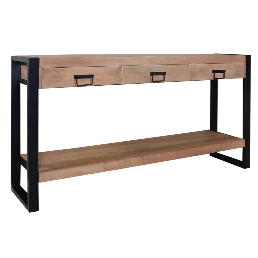 Bijzettafel 150cm mangohout Vera lichtbruin Bijzettafel 150cm mangohout Vera lichtbruin