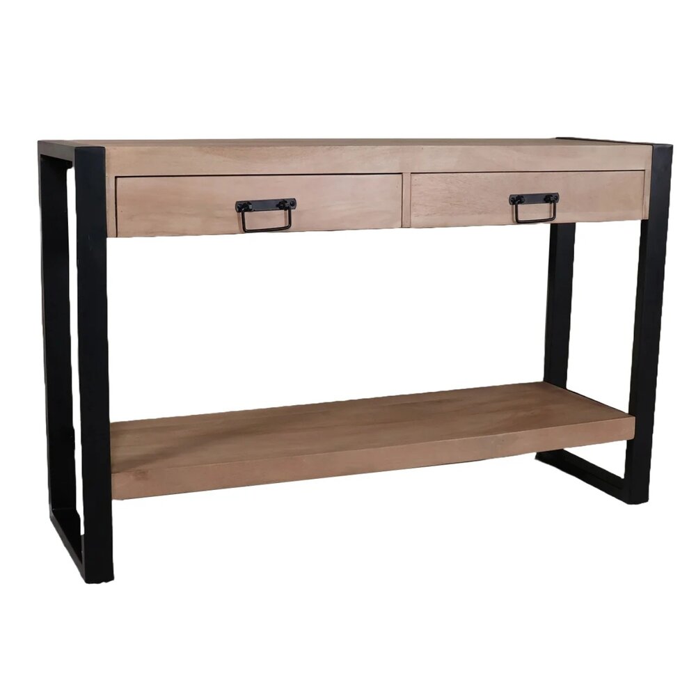 Bijzettafel 120cm mangohout Vera lichtbruin