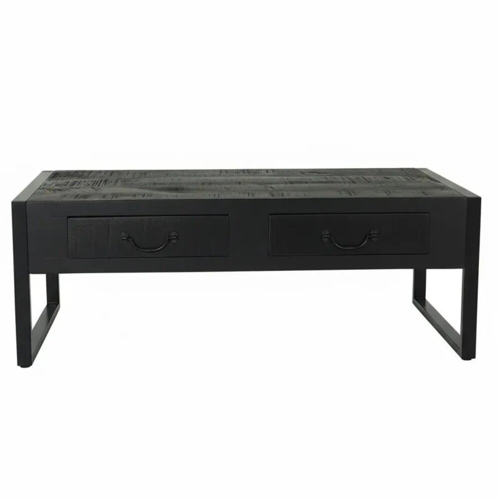 Salontafel industrieel mangohout Kai zwart 125cm side table Salontafel industrieel mangohout Kai zwart 125cm side table