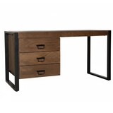 Lizzely Garden & Living Bureau Nicko 145cm walnoot bruin industrieel duurzaam massief mangohout Lizzely Garden & Living Bureau Nicko 145cm walnoot bruin industrieel duurzaam massief mangohout