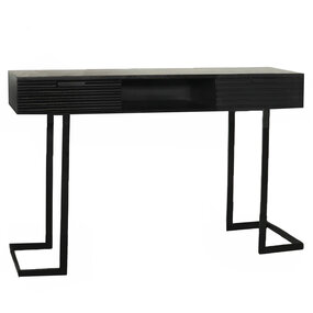 Lizzely Garden & Living Kaptafel Georgia massief mangohout 2 lades 120cm zwart make-up tafel Lizzely Garden & Living Kaptafel Georgia massief mangohout 2 lades 120cm zwart make-up tafel