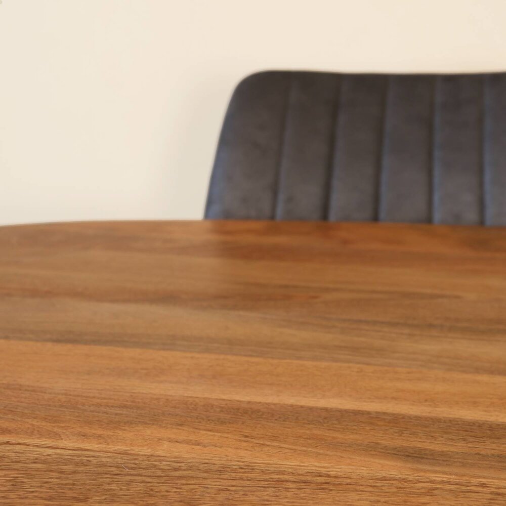 Eettafel deens ovaal mangohout 160cm Austin lichtbruin ovale tafel duurzaam mango eetkamertafel