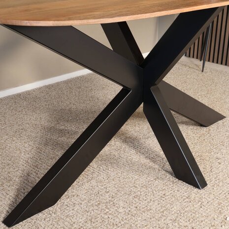 Lizzely Garden & Living Eettafel deens ovaal mangohout 160cm Austin lichtbruin ovale tafel duurzaam mango eetkamertafel