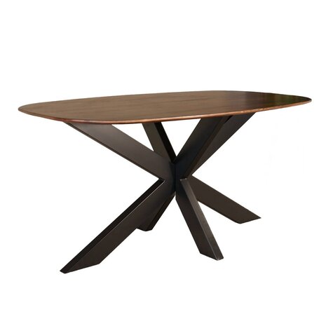 Lizzely Garden & Living Eettafel deens ovaal mangohout 160cm Austin bruin ovale tafel duurzaam mango eetkamertafel