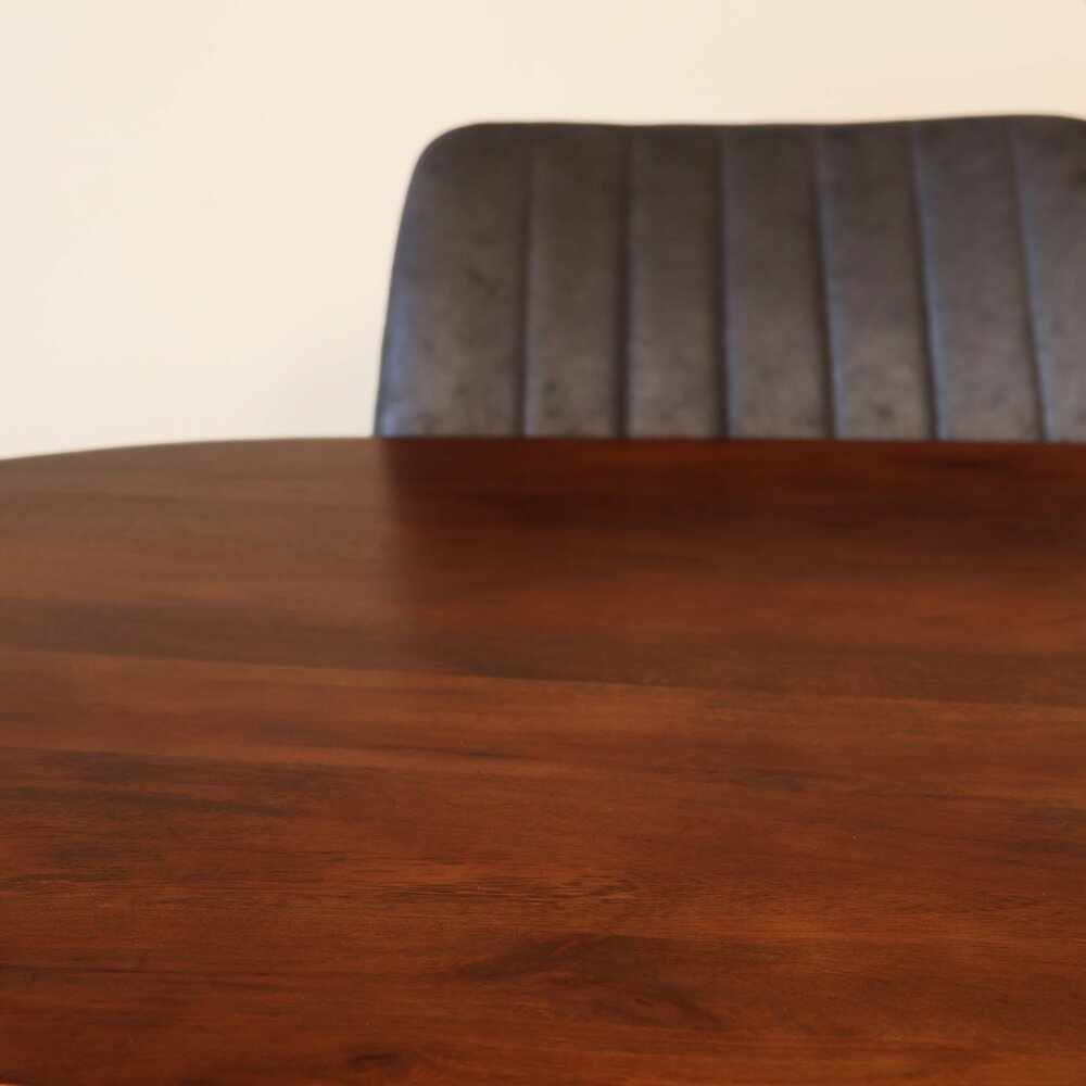 Eettafel deens ovaal mangohout 160cm Austin bruin ovale tafel duurzaam mango eetkamertafel