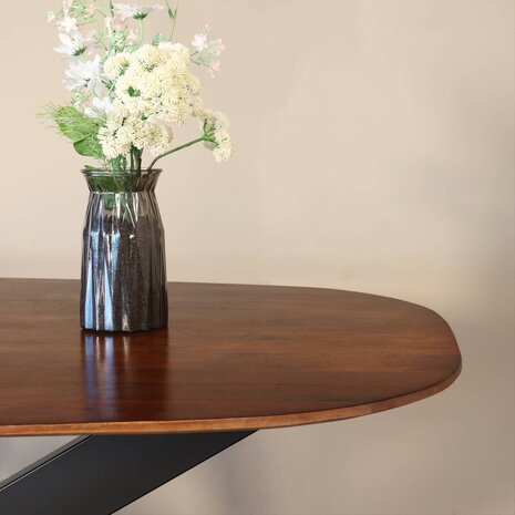 Lizzely Garden & Living Eettafel deens ovaal mangohout 160cm Austin bruin ovale tafel duurzaam mango eetkamertafel