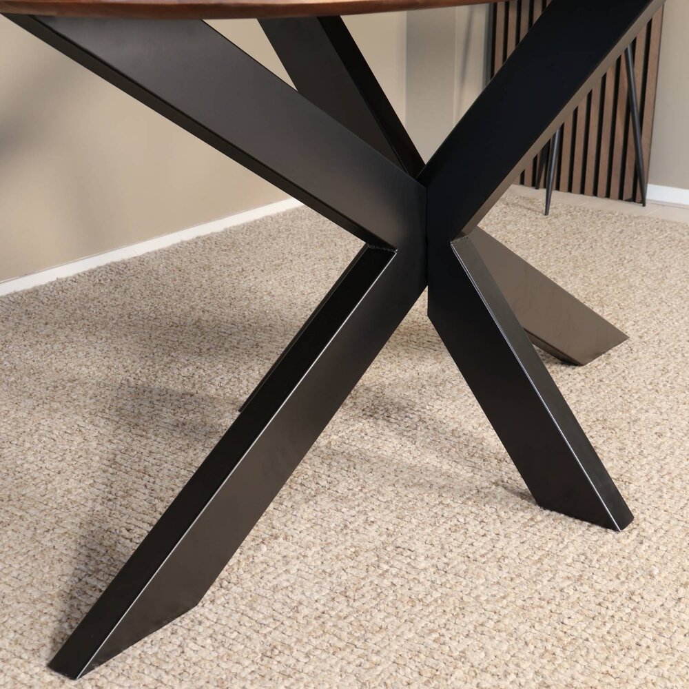 Eettafel deens ovaal mangohout 160cm Austin bruin ovale tafel duurzaam mango eetkamertafel