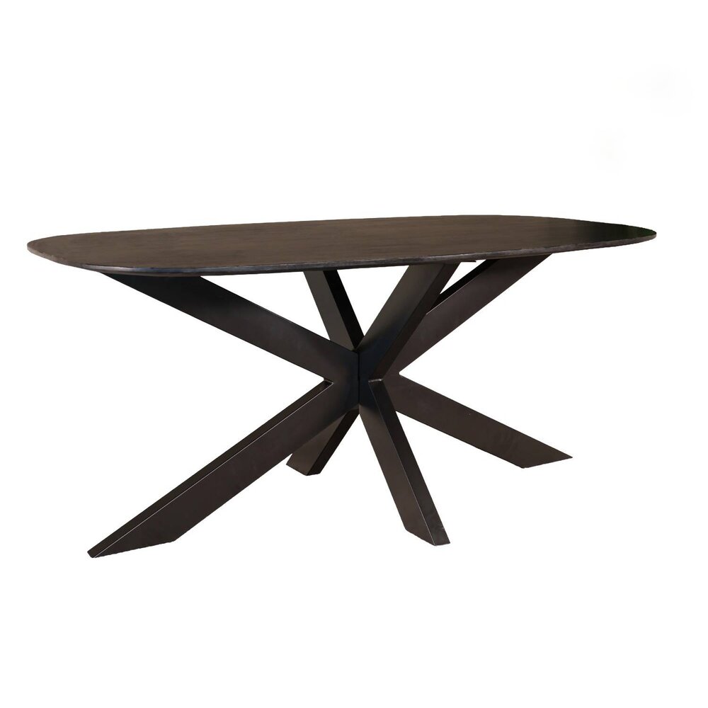 Eettafel deens ovaal mangohout 180cm Austin zwart ovale tafel duurzaam mango eetkamertafel