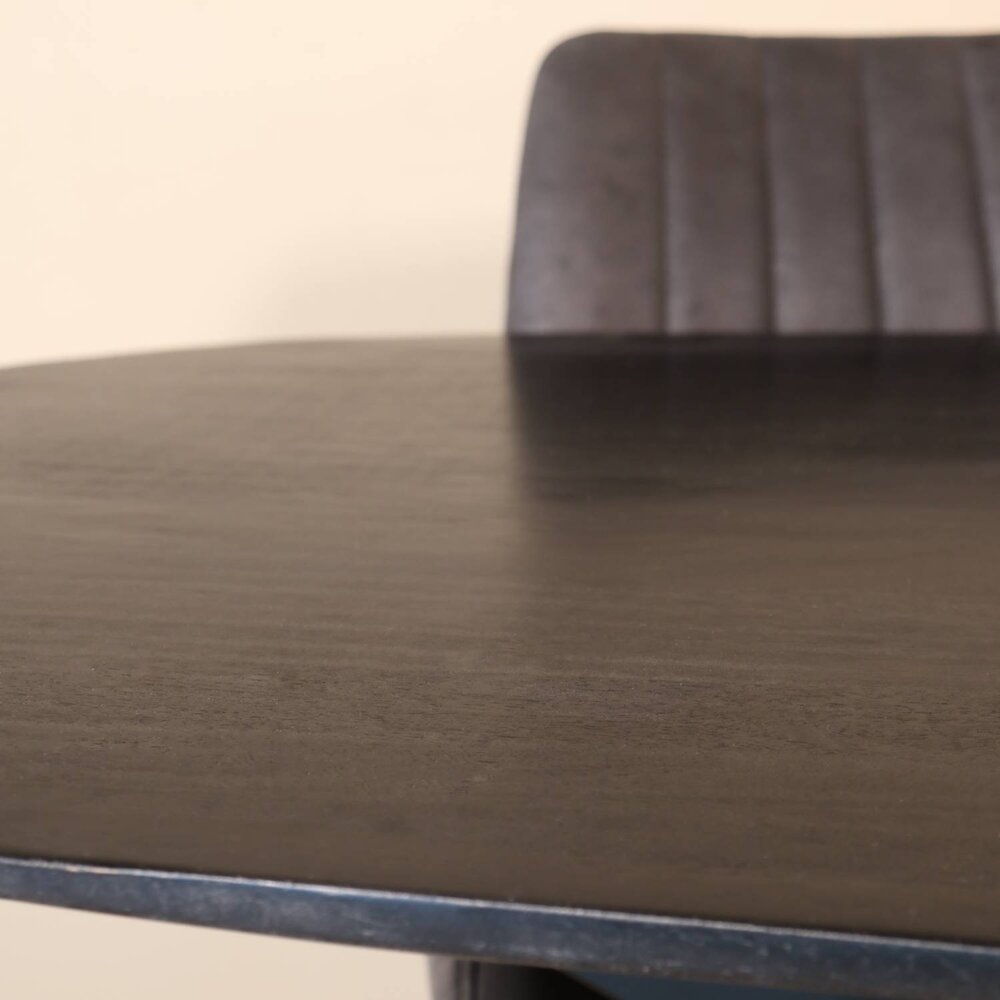 Eettafel deens ovaal mangohout 180cm Austin zwart ovale tafel duurzaam mango eetkamertafel