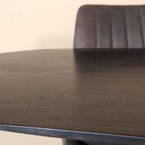 Lizzely Garden & Living Eettafel deens ovaal mangohout 180cm Austin zwart ovale tafel duurzaam mango eetkamertafel