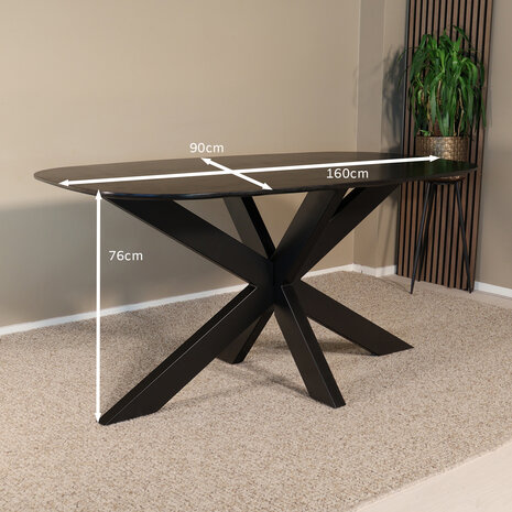 Lizzely Garden & Living Eettafel deens ovaal mangohout 160cm Austin zwart ovale tafel duurzaam mango eetkamertafel Lizzely Garden & Living Eettafel deens ovaal mangohout 160cm Austin zwart ovale tafel duurzaam mango eetkamertafel