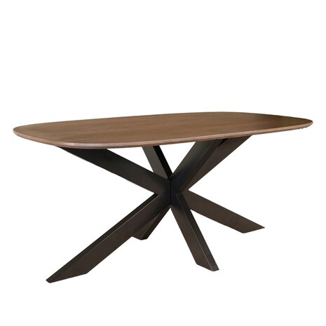 Lizzely Garden & Living Eettafel deens ovaal mangohout 180cm Austin walnoot bruin ovale tafel duurzaam mango eetkamertafel