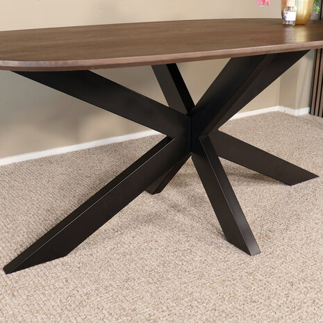 Lizzely Garden & Living Eettafel deens ovaal mangohout 180cm Austin walnoot bruin ovale tafel duurzaam mango eetkamertafel